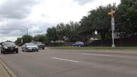 Oncoming traffic driving slow Stock Footage 75557905