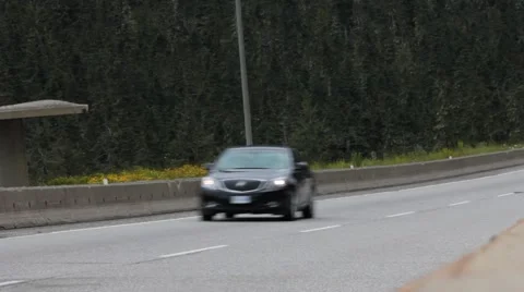 Oncoming Traffic on Highway Stock Footage 42113414