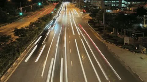 Oncoming Traffic Time-lapse Stock Footage 22308067