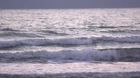 Oncoming waves. Slow motion. Stock Footage 53114753