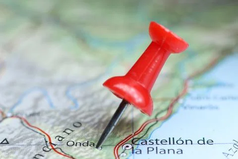 Onda, Spain pin on map Stock Photos