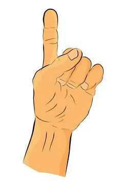 One 1 gesture  vector hand draw sketch doodle man hand Illustrazione stock