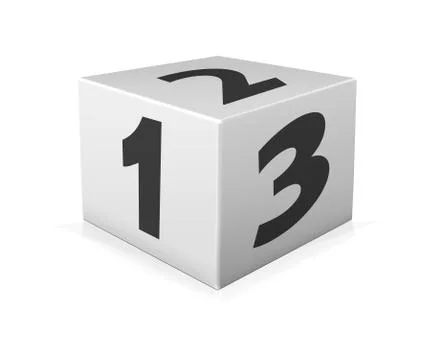 One 123 block on white background Illustrazione stock