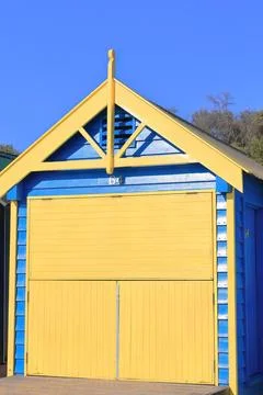One of the 82 Victorian bathing boxes, Dendy St.Beach, Brighton. Melbourne-AUS Stock Photos