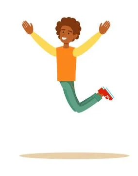 One african man jumping Stock Illustration