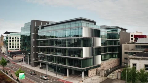 One Albert Quay Building Cork Ireland Aerial View 3 Vídeo Stock 242163922