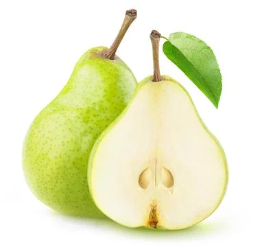 One and a half isolated pears Stock Photos