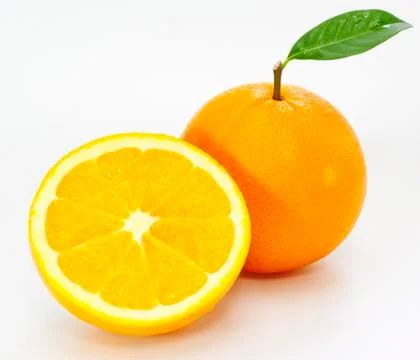 One and half oranges Stock Photos