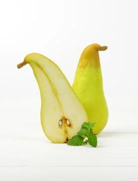 One and half pears Stock Photos