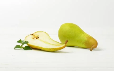 One and half pears Stock Photos