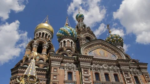 The One and Only Temple of the Savior on Spilled Blood Stock-Footage 105043527