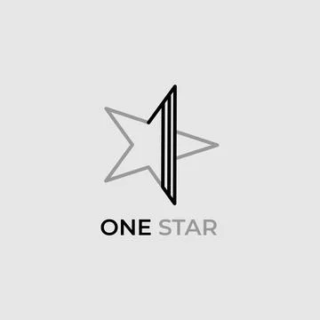 One and star logo Stock Illustration