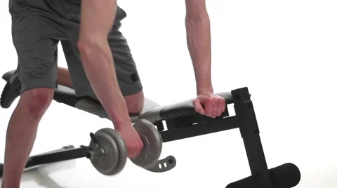 One-arm Bent Over Row Stock Footage 60004311