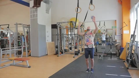 One arm chin up. Stock Footage 156448702