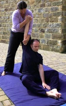 One arm stretch Stock Photos