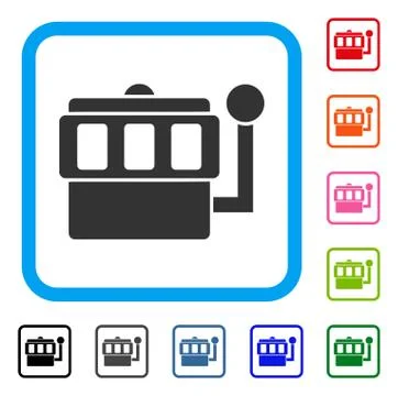 One-Armed Bandit Framed Icon Stock Illustration