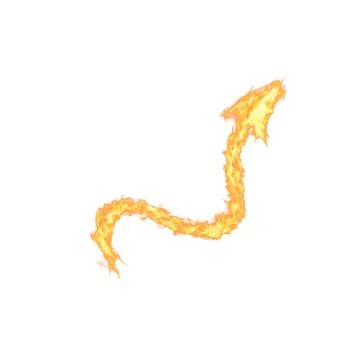 One arrow of fire isolated on white Stock Photos