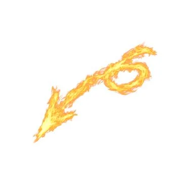 One arrow of fire isolated on white Stock Photos