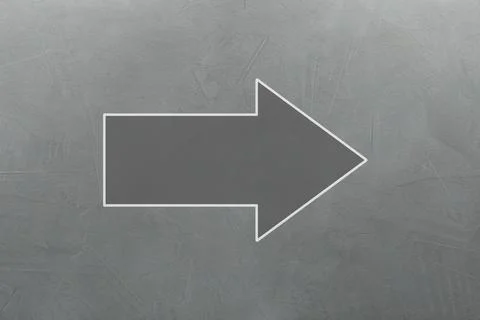 One arrow on grey textured background. Pointer Stock Photos