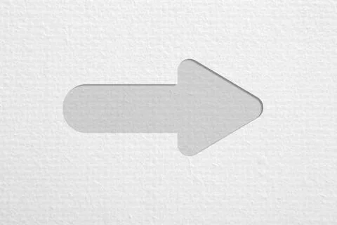 One arrow on white textured background. Pointer Stock Photos