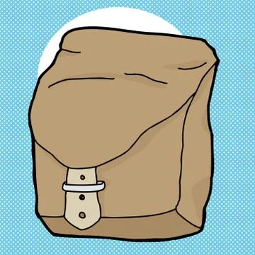 One Backpack Over Blue Stock Illustration