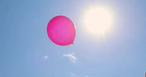 One Balloon on a background of blue sky Video stock 154582867