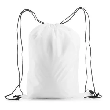 One beautiful drawstring bag isolated on white Stock Photos