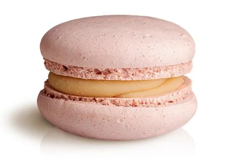 One beige macaroon front view Stock Photos