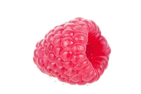 One berry of a raspberry on a white background, it is isolated Fotos Stock
