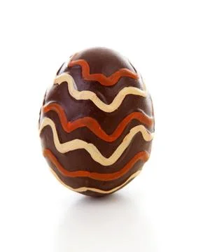 One big brown decoraded easter egg Stock Photos