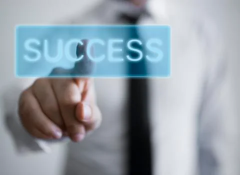 One big button with the success text Stock Photos