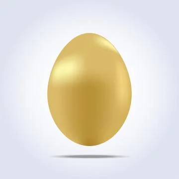 One big golden easter egg icon Stock Illustration