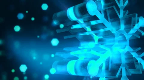 One Big Snowflake with Hexagon Behind  Stock Footage 917168
