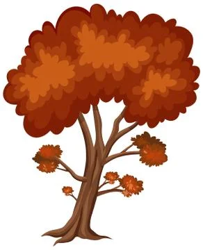 One big tree on white background Stock Illustration