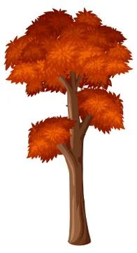 One big tree on white background Stock Illustration