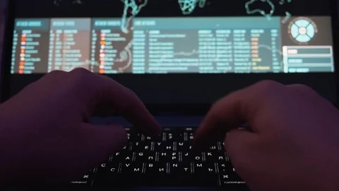 One of the biggest hacker attacks stopped the work of some large companies Stock Footage 103280435