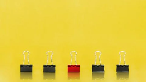 One binder paper clip difference with other clips Stock Photos