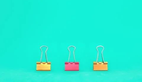 One binder paper clip difference with other clips Stock Photos