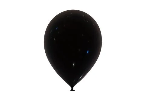 One black balloon with glitter close up isolated on white, 3d render Stock-Illustration