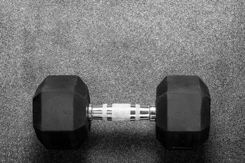 One black dumbbell Stock Photos