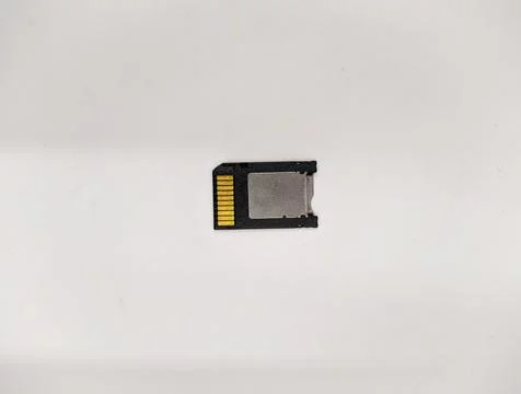 One black memory card adapters on a white background top view Stock Photos