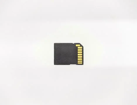 One black memory card adapters on a white background top view Stock Photos