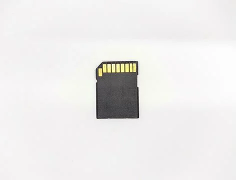 One black memory card adapters on a white background top view Stock Photos