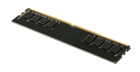 One black RAM module isolated on white Stock Photos