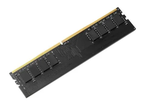 One black RAM module isolated on white, above view Stock Photos