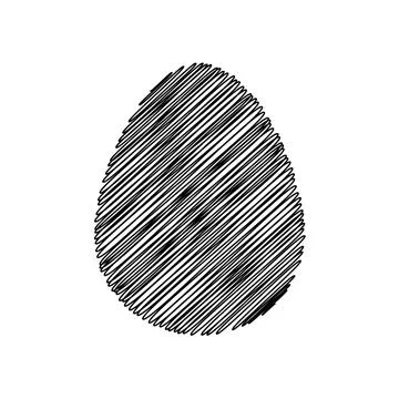 One black scribble Vector Easter egg isolated on a white background Stock Illustration