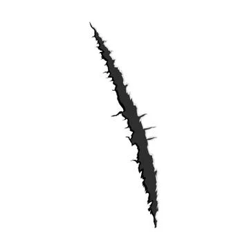 One black vertical trace of monster claw Illustrazione stock