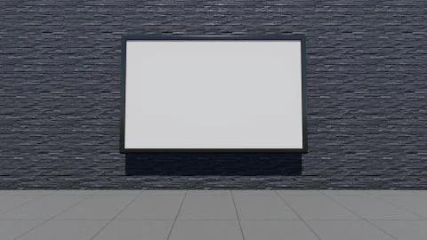One blank billboard Stock Illustration