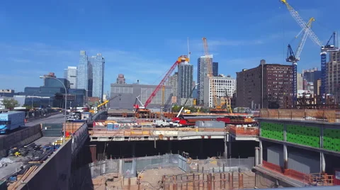 One block Construction, 11Th Avenue to10Th Avenue. 4K Stock Footage 54994689
