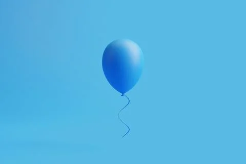 One blue balloon on a blue background Stock Illustration